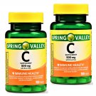 Spring Valley Vitamin C with Rose Hip Immune Health 500 mg 100 Tablets (Pack of 2)