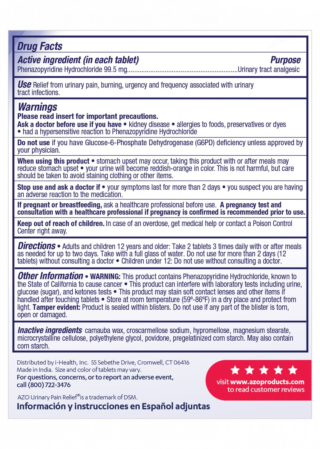 AZO Maximum Strength Urinary Pain Relief UTI Pain Reliever 12 Count