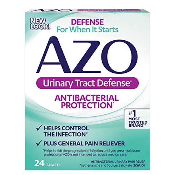 AZO Urinary Tract Defense Antibacterial Protection + UTI Pain Relief 24 Count
