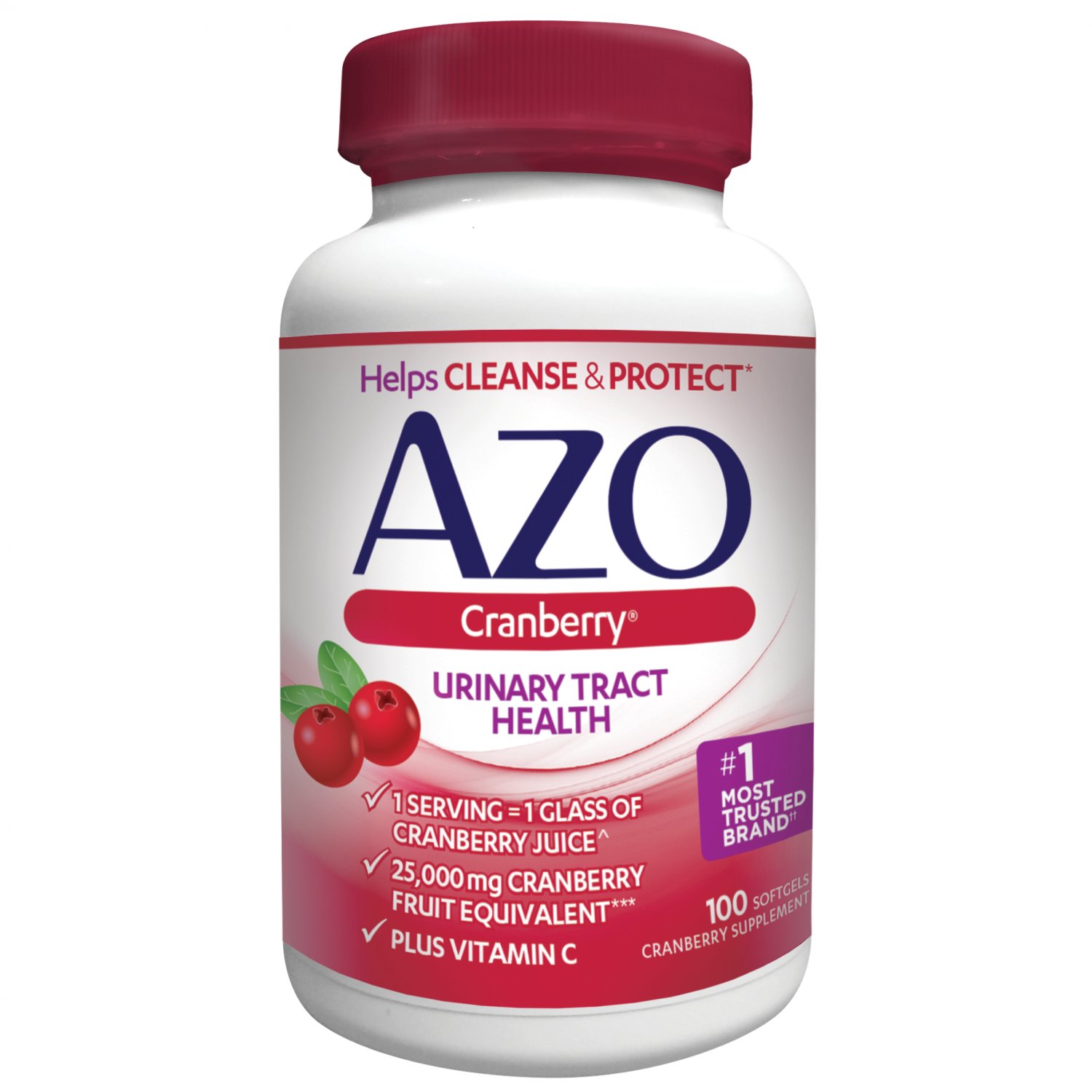 AZO Cranberry Urinary Tract Health Supplement 100 Softgels