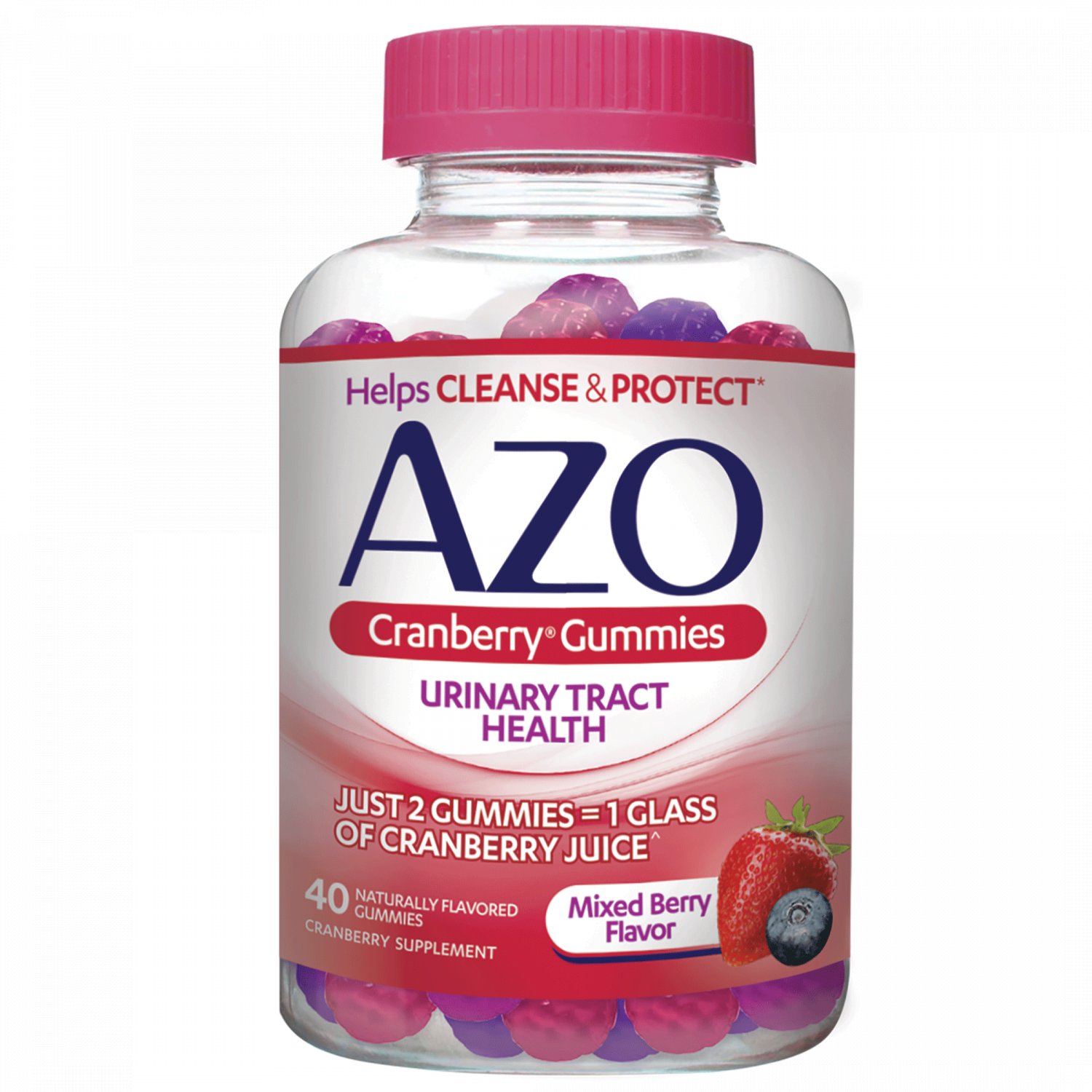 AZO Cranberry Gummies, Urinary Tract Health Helps Cleanse & Protect 40 Gummies (Exp. 12/23)