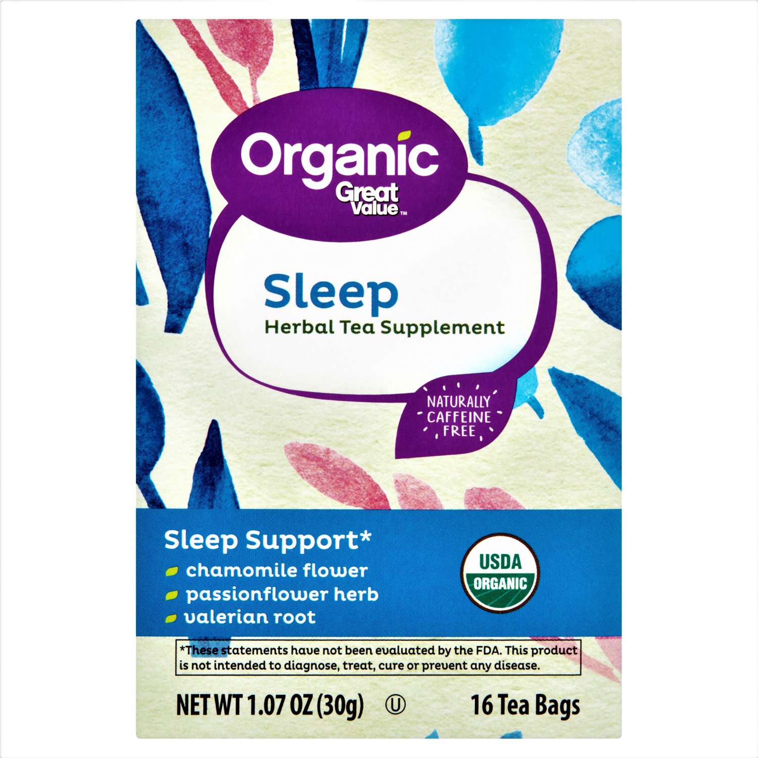 Great Value Organic Tea Bags Sleep Support (16 Bags Tea Box) 2 Boxes