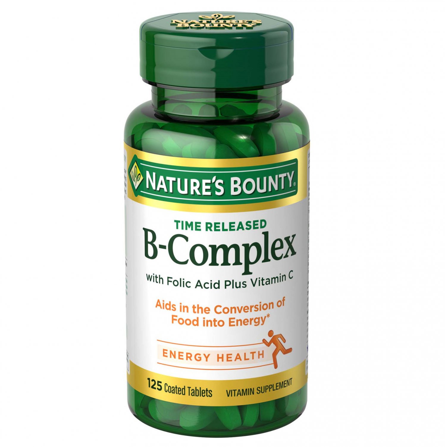 Nature's Bounty Vitamin B Complex Folic Acid Plus Vitamin C 125 Tablets