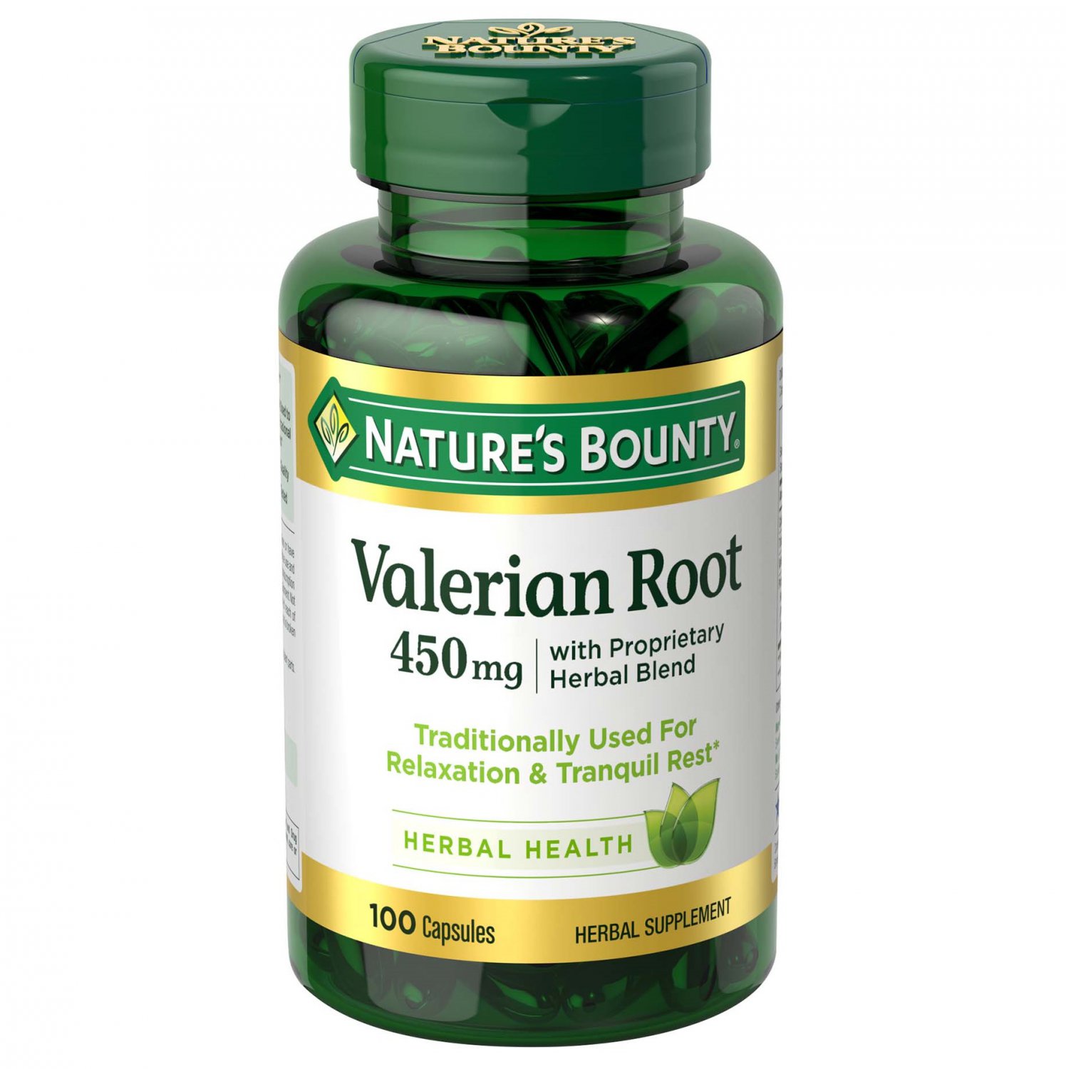 Nature's Bounty Valerian Root Sleep Aid Capsules, 450 Mg, 100 Count