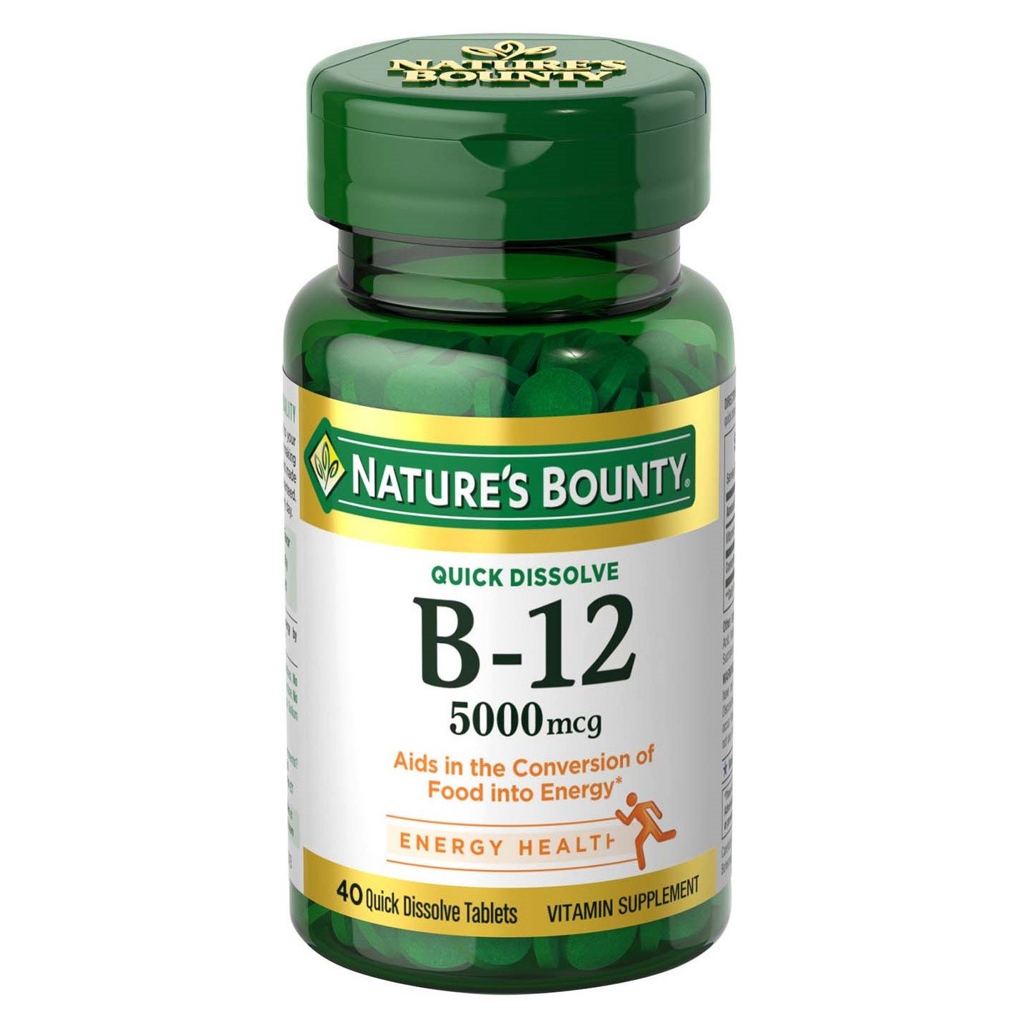 Nature's Bounty Vitamin B-12 Tablets 5000 mcg, 40 Count
