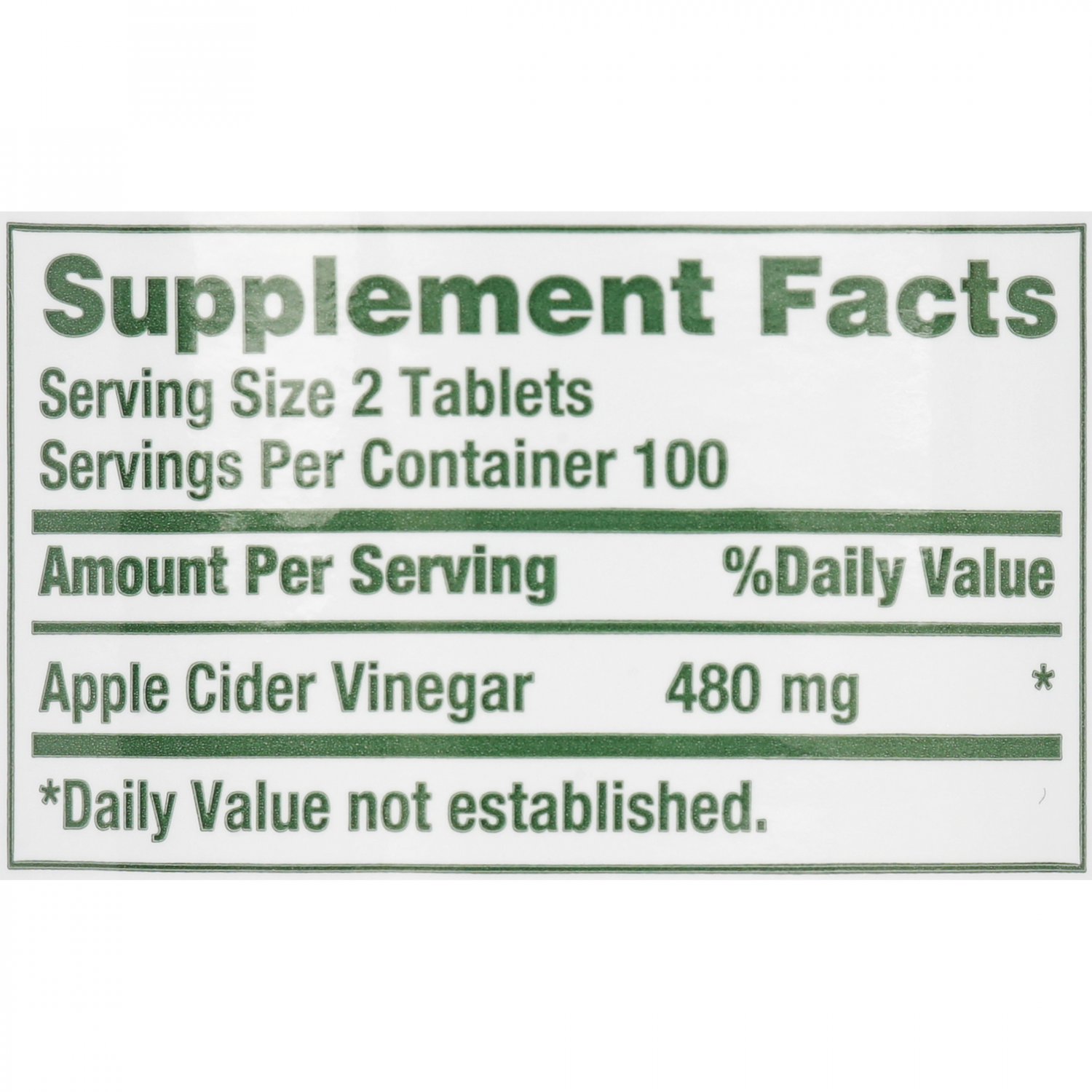 Nature's Bounty Apple Cider Vinegar Tablets, 480 Mg, 200 Count