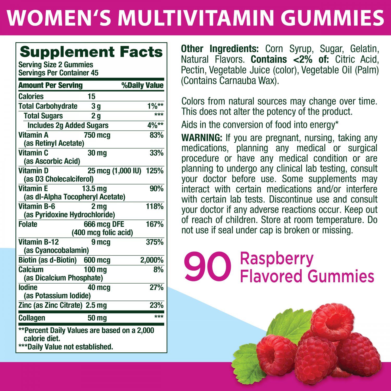 Nature's Bounty Women's Multivitamins, Gummy Vitamins, 90 Gummies