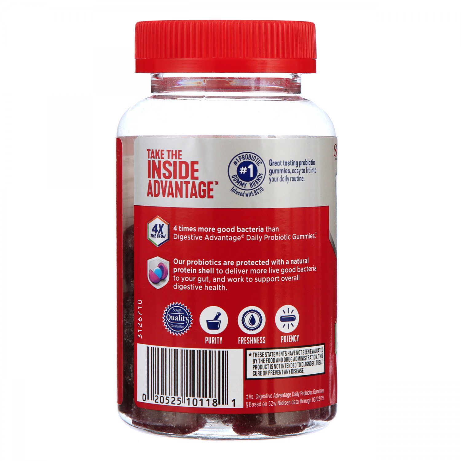 Digestive Advantage 2 Billion CFU MultiStrain Probiotic Gummies 48 Count