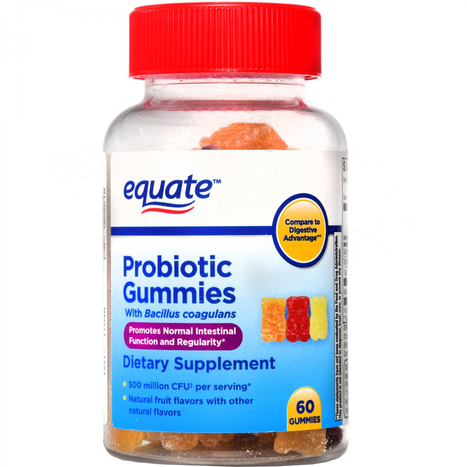 Equate Non-Dairy Probiotic Gummies Dietary Supplement, 60 Count