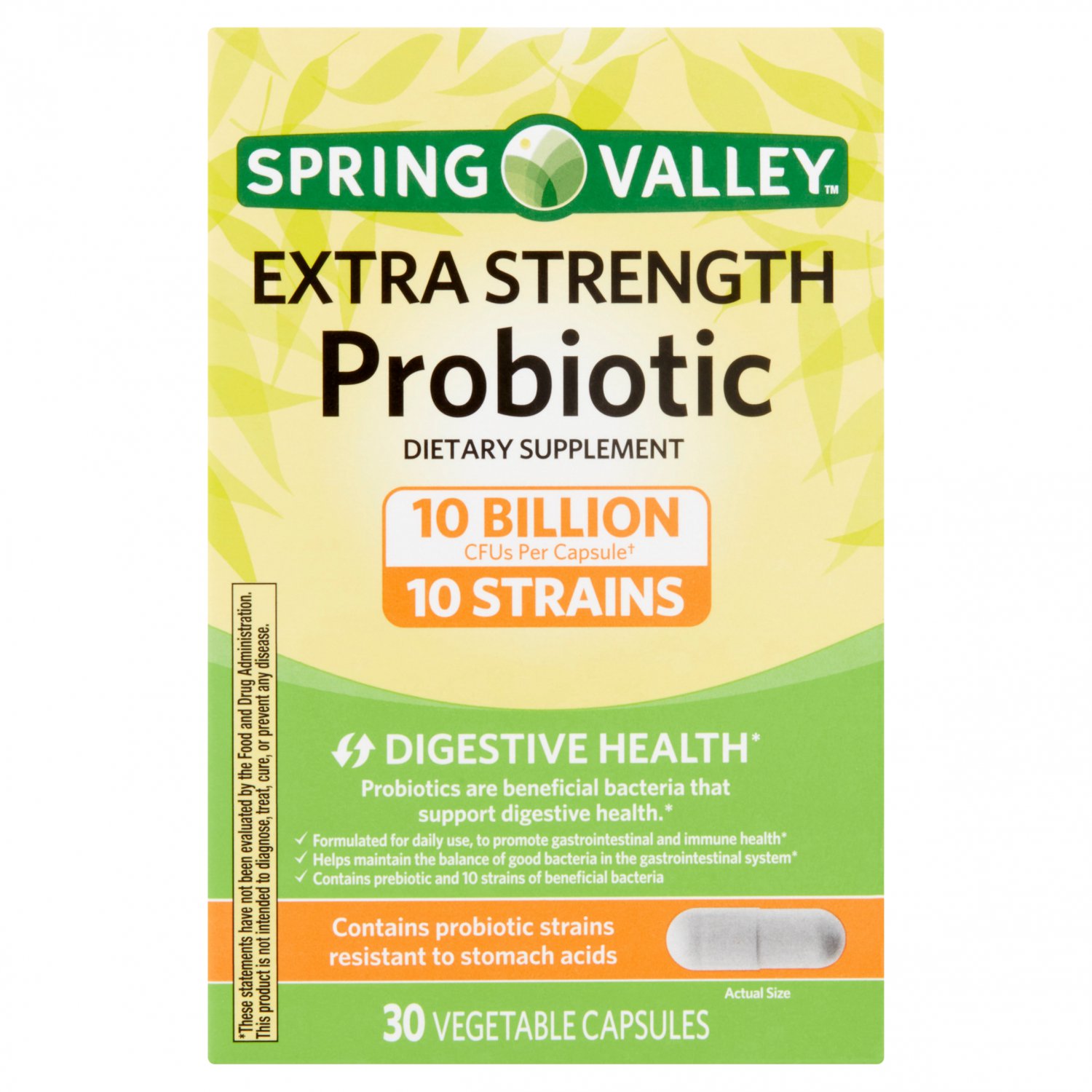 Spring Valley Extra-Strength Probiotic Vegetable Capsules, 30 Count