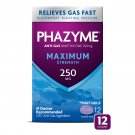 Phazyme Maximum Strength Gas & Bloating Relief 250 mg, 12 Fast Gels