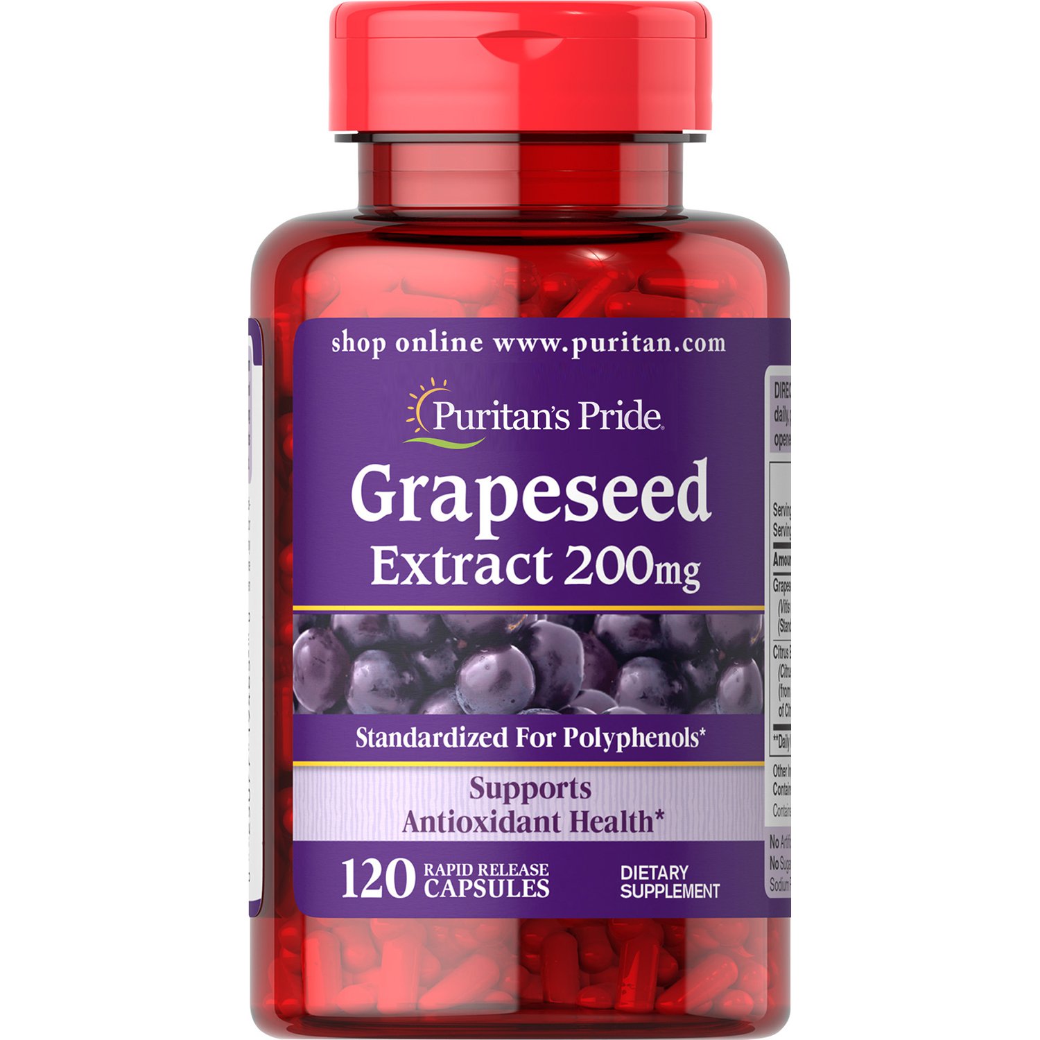 Puritan's Pride Grapeseed Extract 200 mg, 120 Capsules