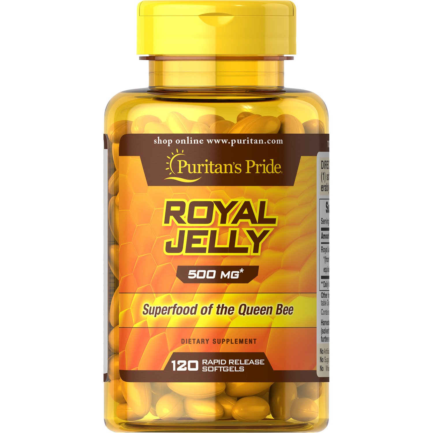 Puritans Pride Royal Jelly Softgels 500 mg, 120 Count