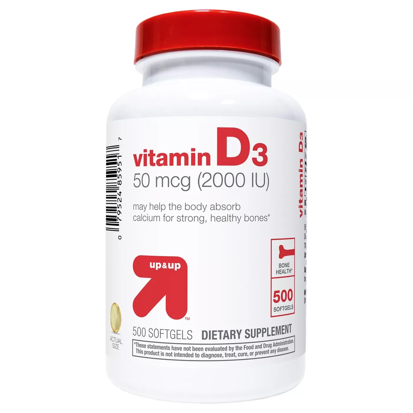 Vitamin D3 Dietary Supplement Softgels 500 Count up & up