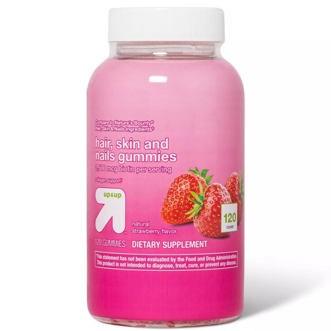Hair, Skin, & Nail Supplement Gummies - Strawberry - 120 Count - up & up