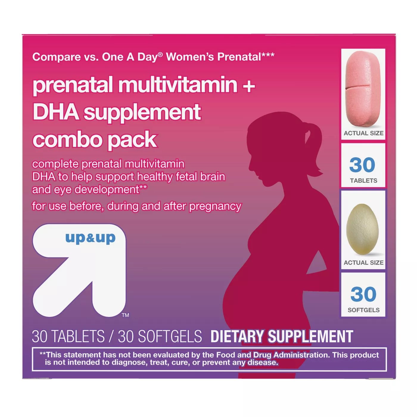 Women's Daily Prenatal Combo Pack Dietary Supplement 60 Count up & up