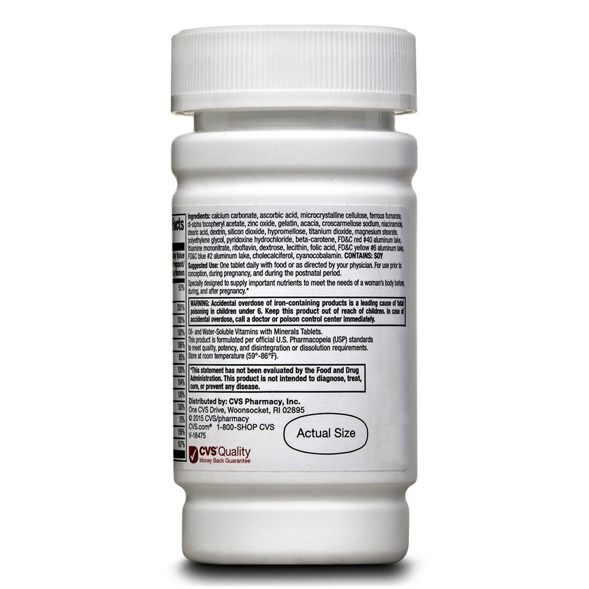 CVS Health Prenatal Vitamins Multivitamin / Multimineral Supplement 100