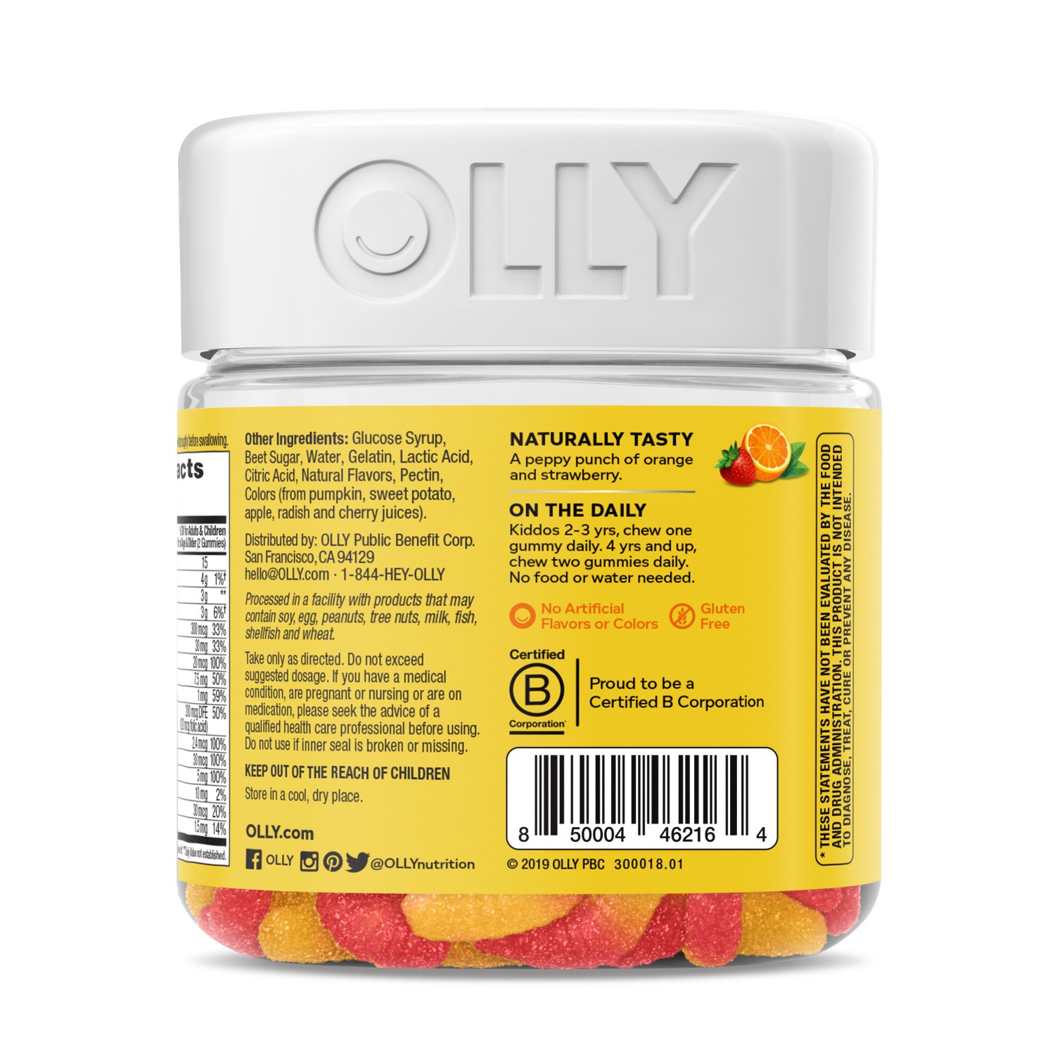 OLLY Kids Multivitamin Gummy Worm, Vitamins A, C, D, E, Bs & Zinc, 70