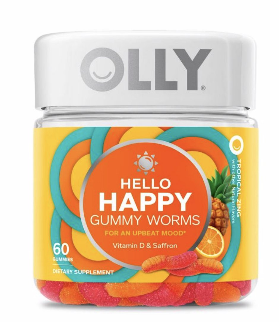 OLLY Hello Happy Gummy Supplement 60 Gummies