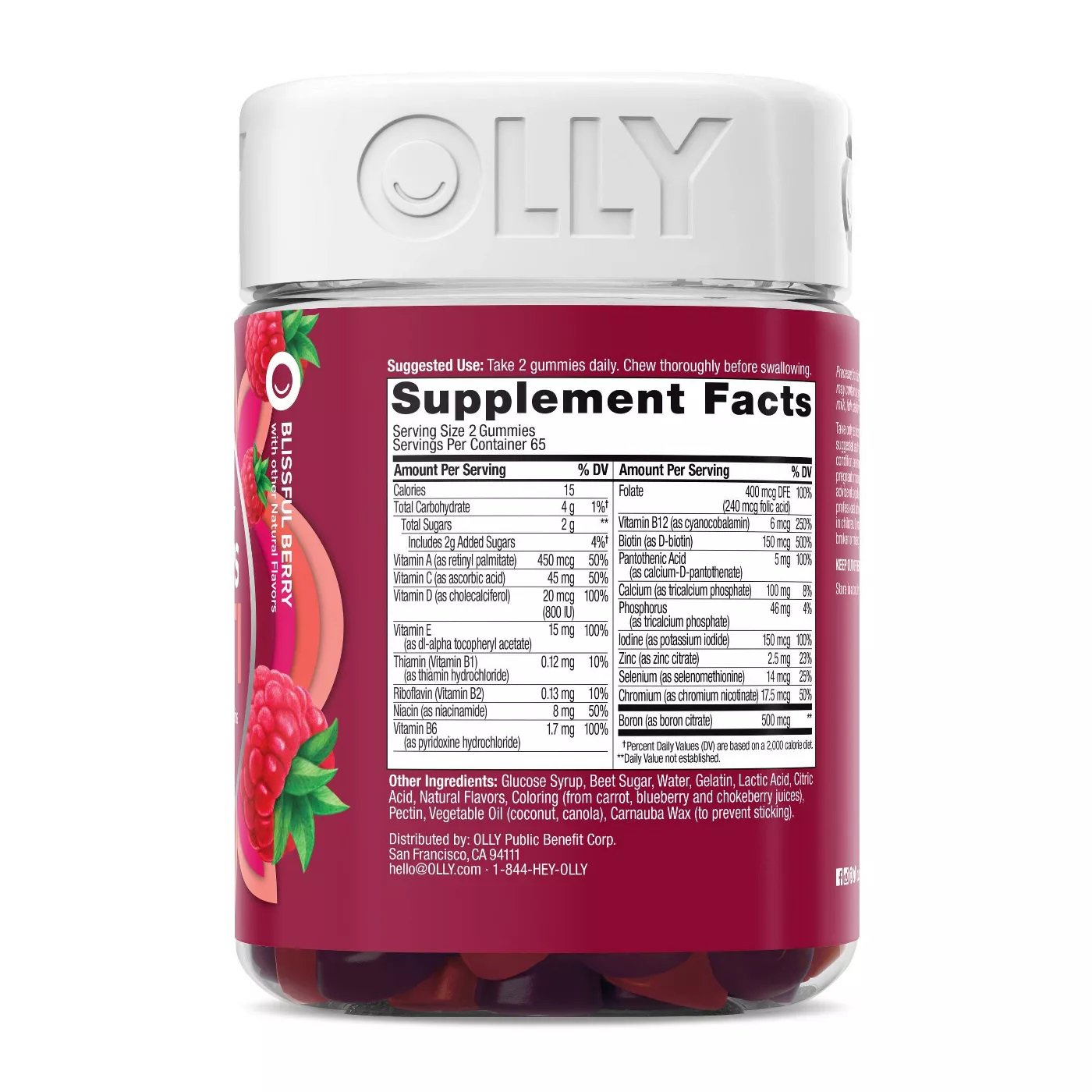 OLLY Women's Multivitamin Gummy, Health & Immune Support, 130 Gummies
