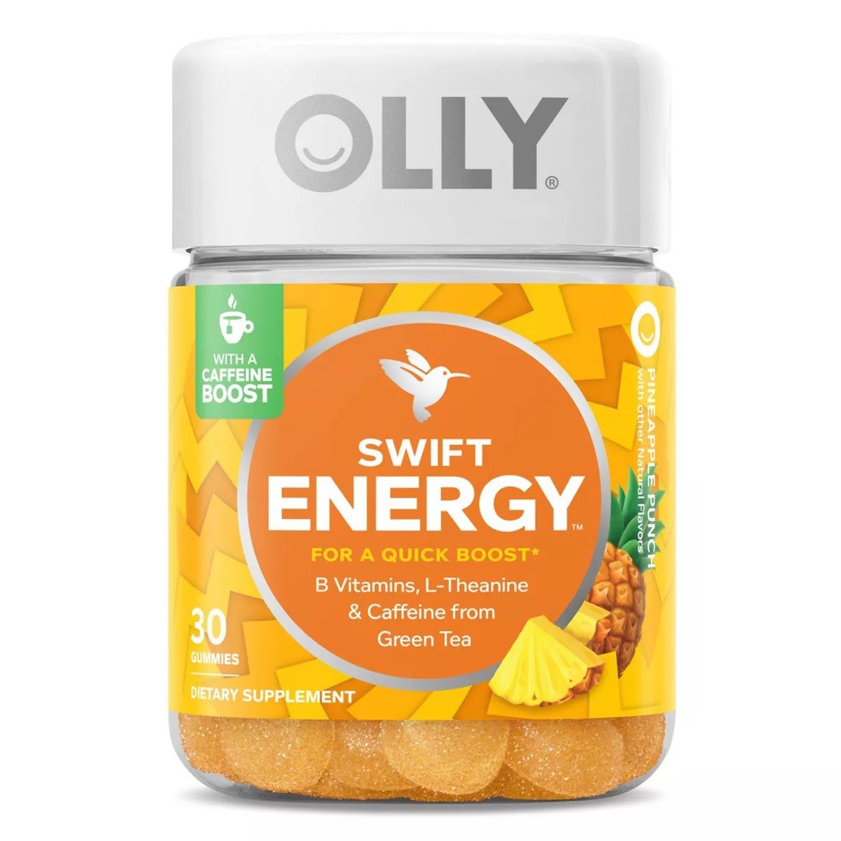 OLLY Swift Energy Vitamin Gummies Pineapple Punch 30 Count