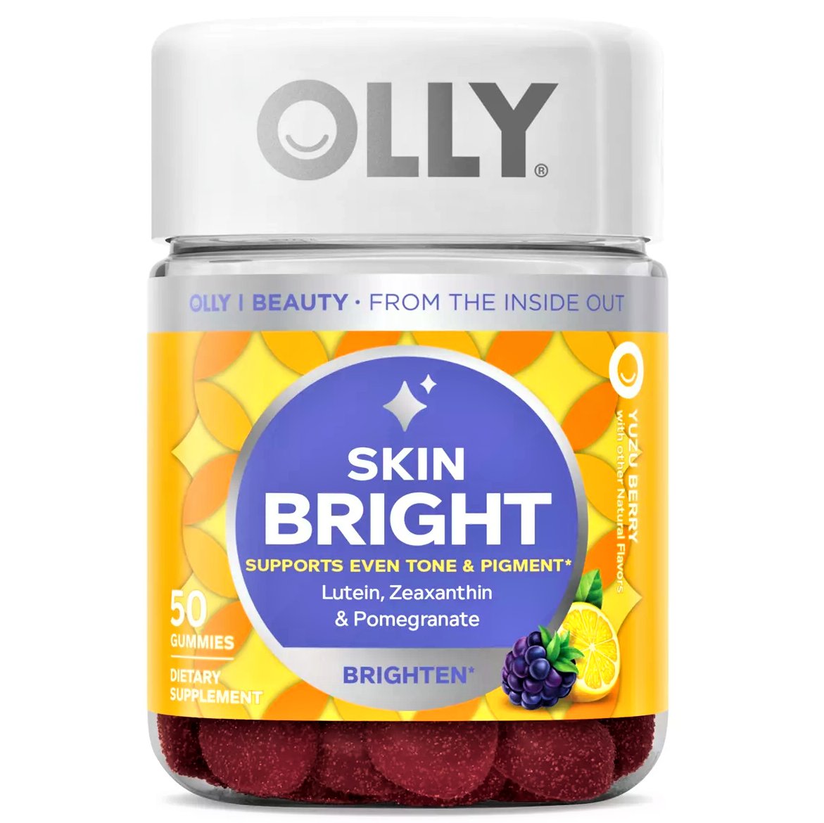 OLLY Skin Bright Gummy Supplement 50 Gummies
