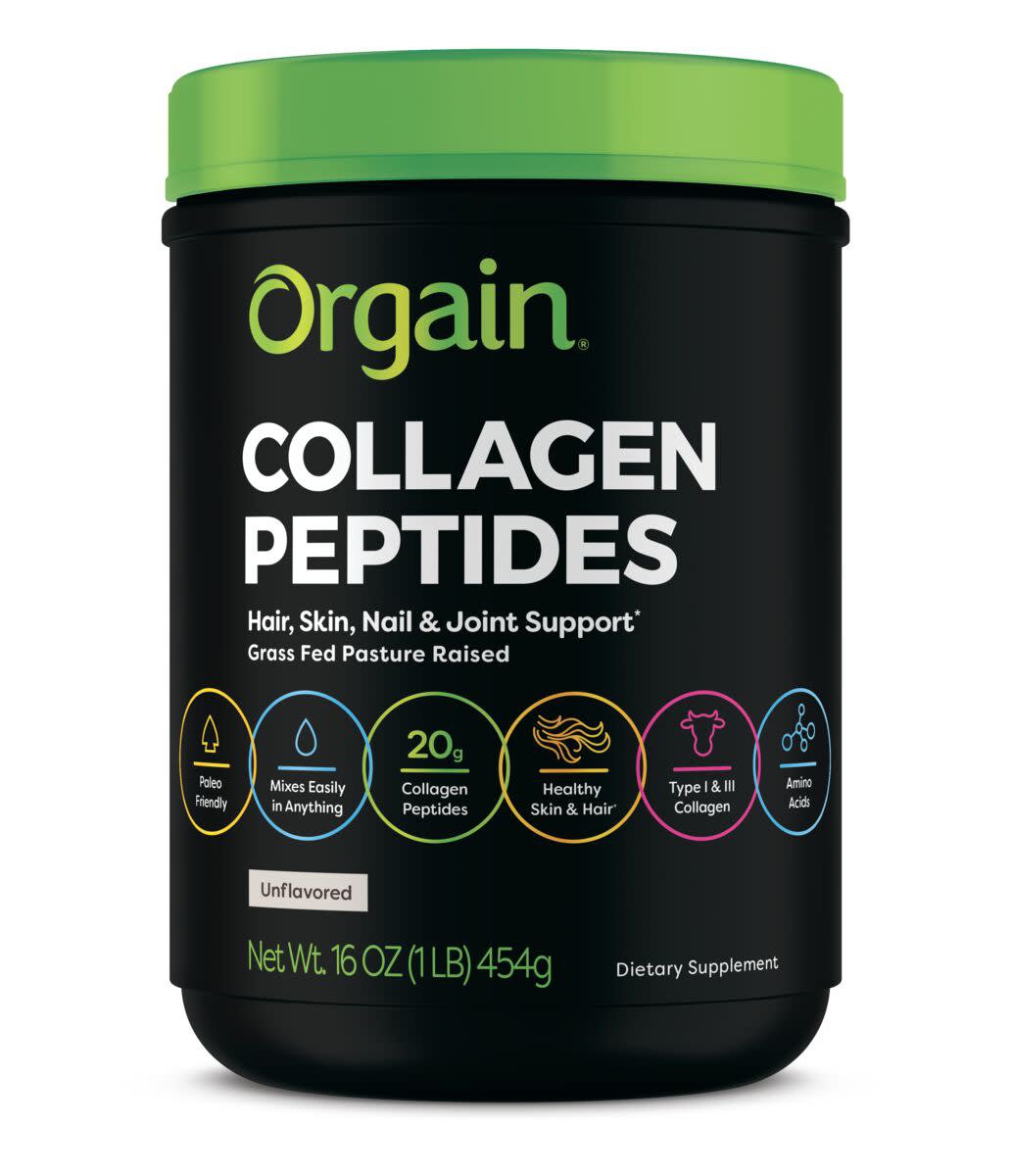 Orgain Grass-Fed Pasture Raised Collagen Peptides Powder, Unflavored, 16 Oz