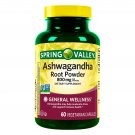 Spring Valley Ashwagandha Root Powder Vegetarian Capsules, 800 mg, 60 Count