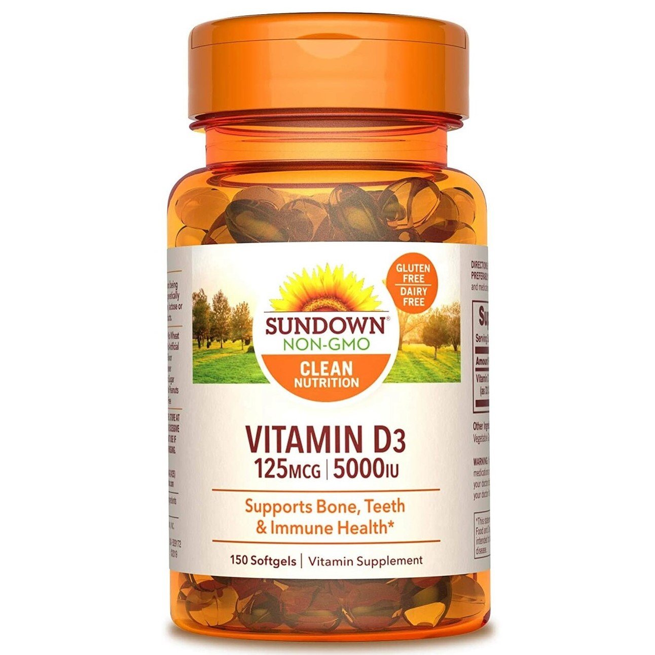 Sundown Naturals Vitamin D3, 125 mcg (5000 IU), 150 Softgels