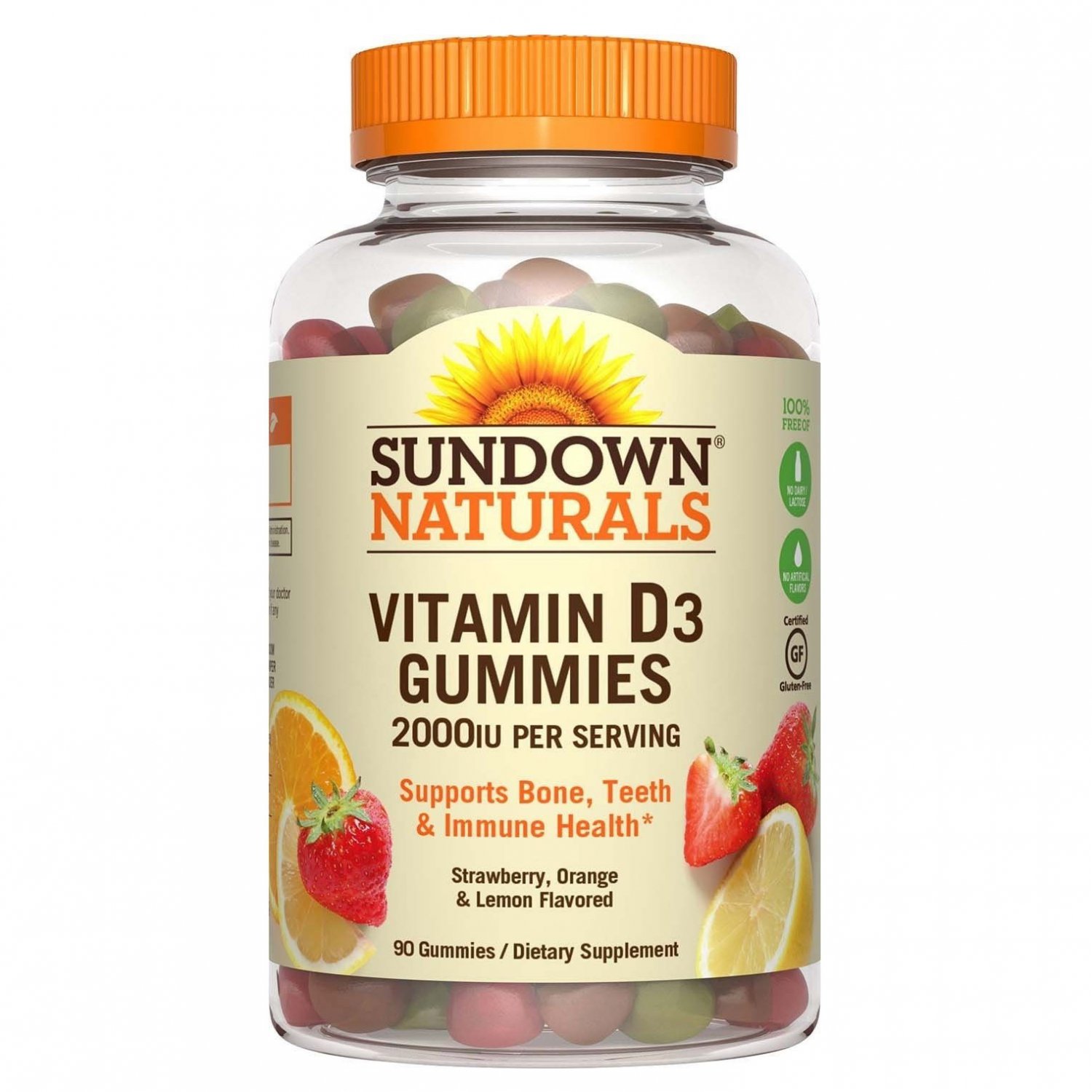 Sundown Naturals Vitamin D3 Gummies 50 Mcg 2 000 Iu 90 Gummies