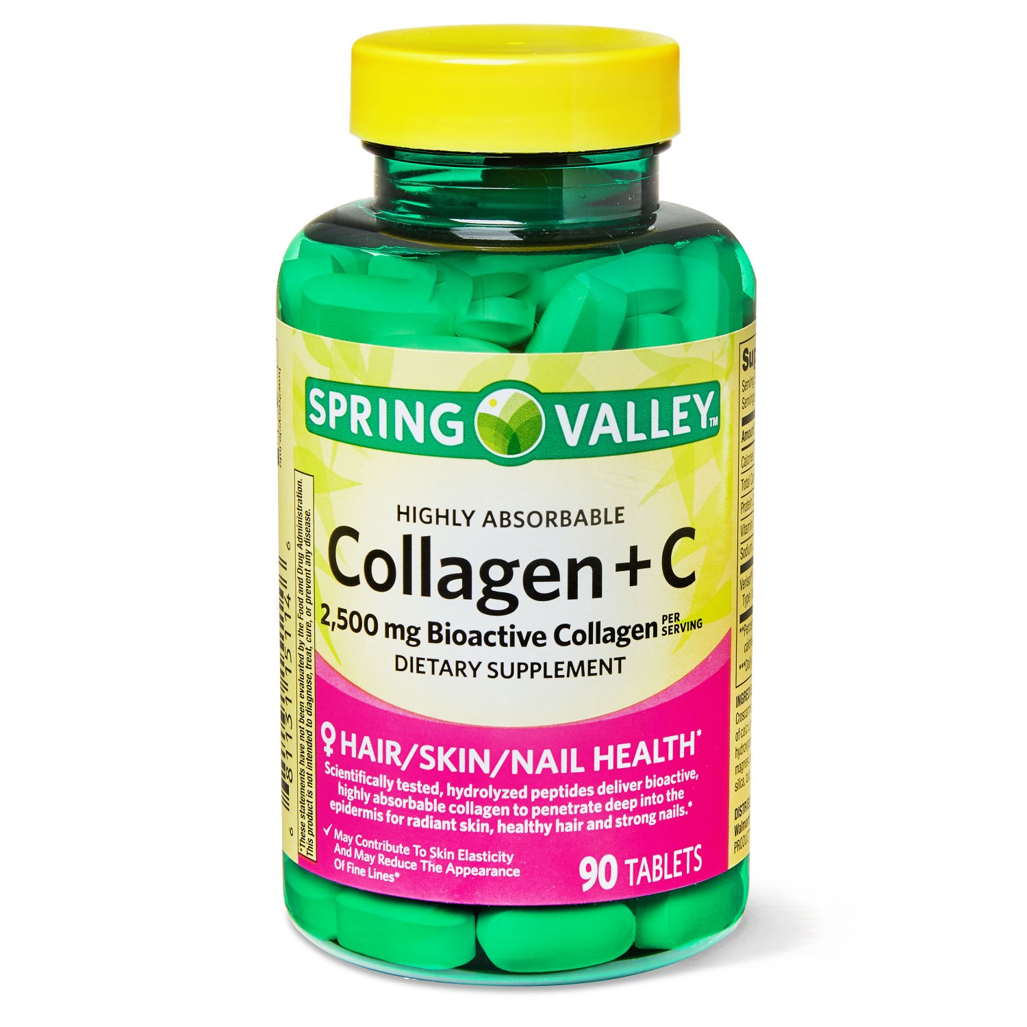 Spring Valley Collagen + C Tablets, 2500 mg, 90 Count