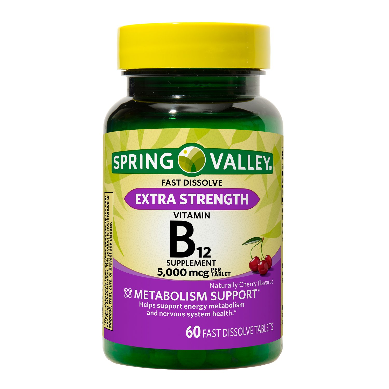 Spring Valley Vitamin B12 Fast Dissolve Tablets, 5000 mcg, 60 Count
