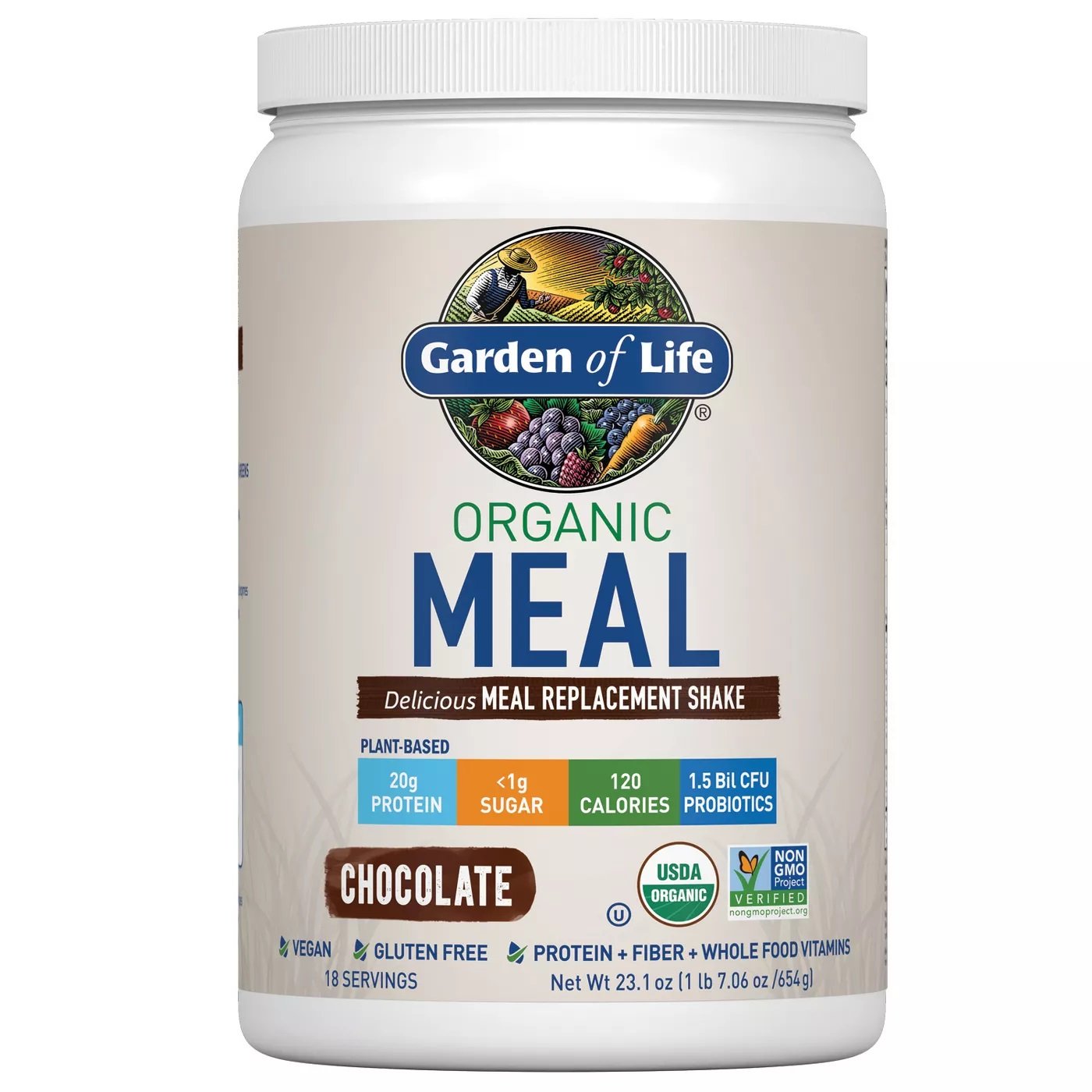 Garden of Life Organic Vegan Meal Replacement Shake Mix - Chocolate - 23.1 Oz
