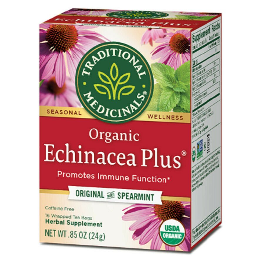 Traditional Medicinals Organic Echinacea Plus Tea (16 Bags Box) 2 Tea Boxes