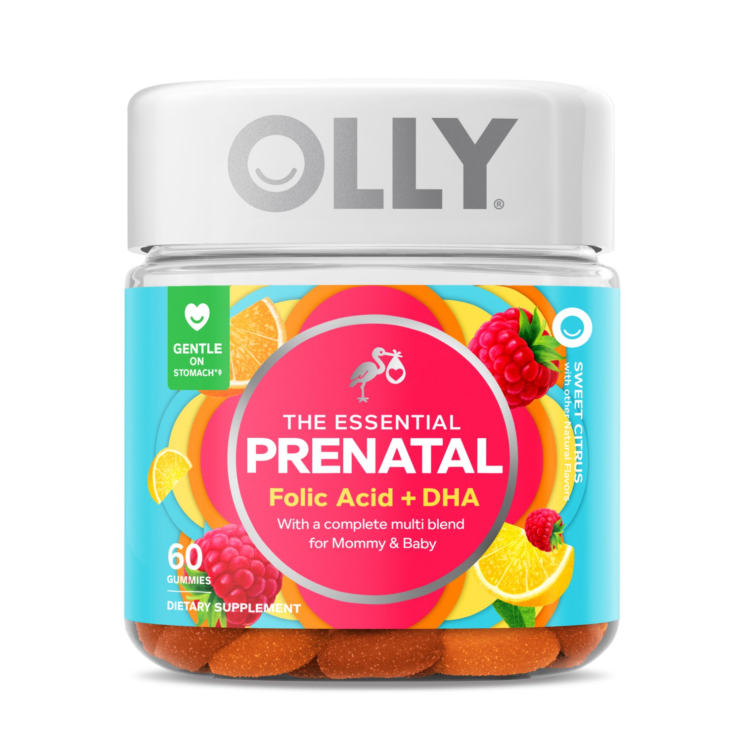 OLLY Essential Prenatal Multivitamin Dietary Supplement Gummies 60 Count
