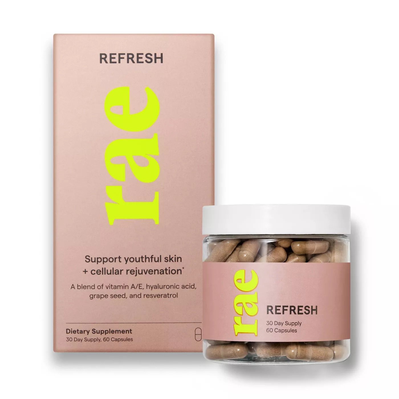 Rae Skin Refresh Dietary Supplement Capsules with Resveratrol - 60 Count