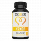 Vitamin K2 and D3 Capsules for Bone and Heart Health, 60 Ct, by Zhou Nutrition