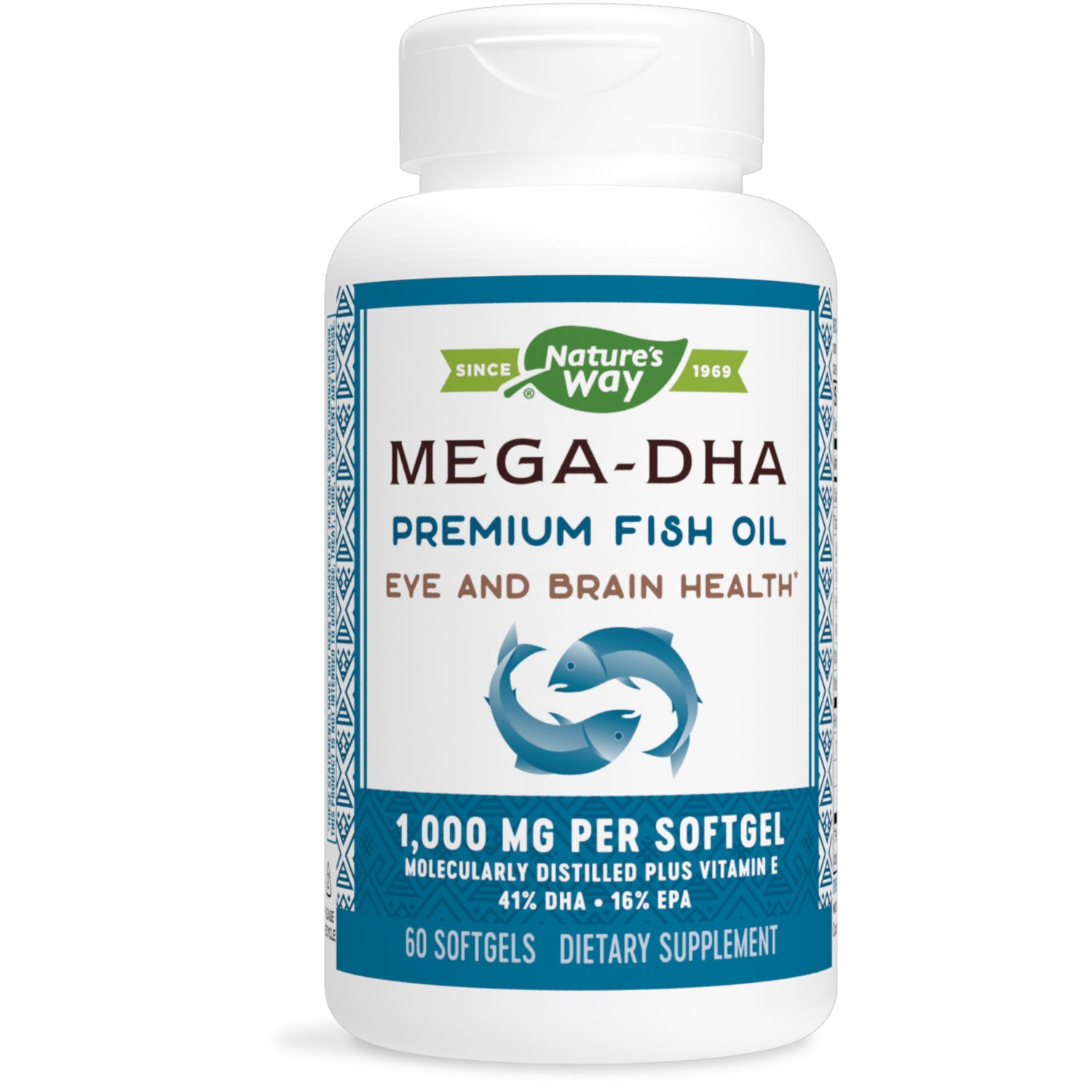 Nature's Way, Mega-DHA Premium Fish Oil, 1,000 mg, 60 Softgels