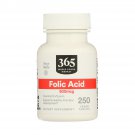 365 Whole Foods Supplements, Folic Acid 800 mcg, 250 Vegan tablets