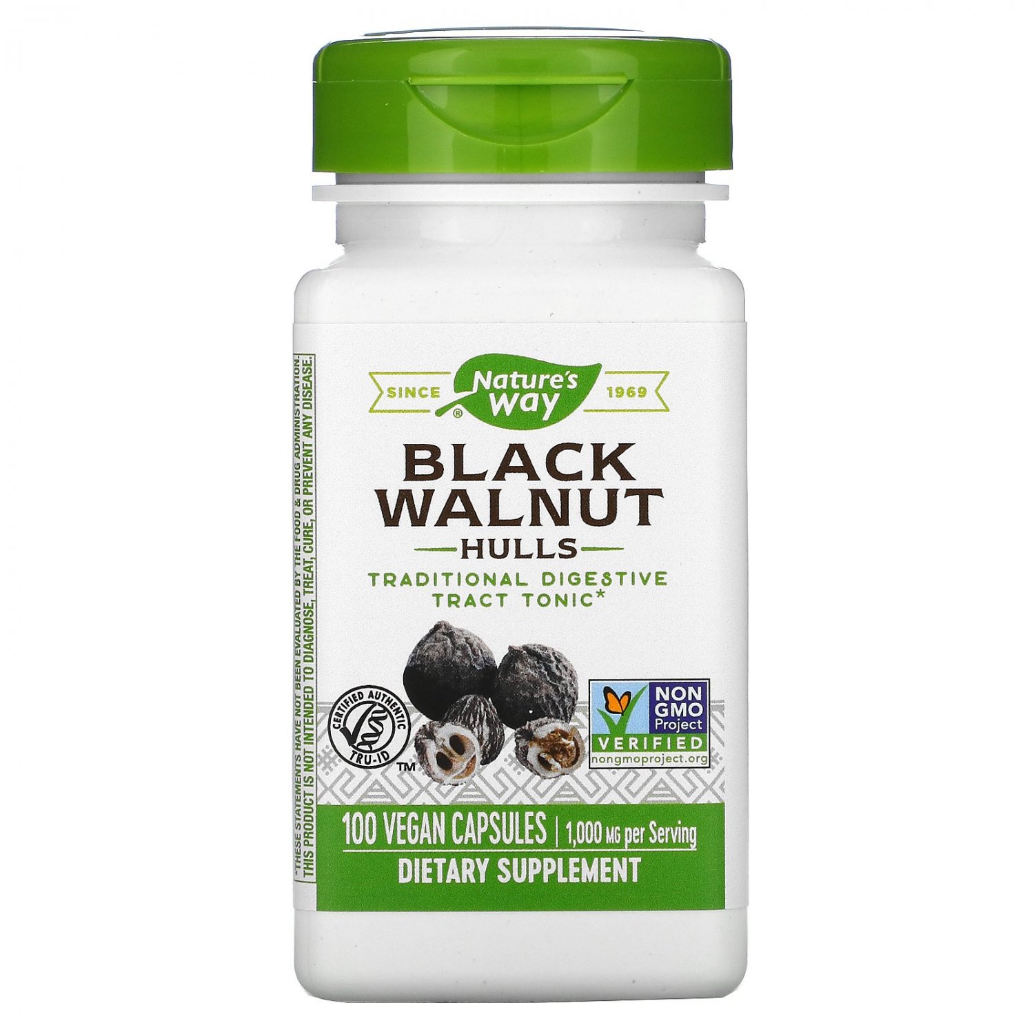 Nature's Way, Black Walnut Hulls, 1000mg/Serving, 100 Vegan Capsules