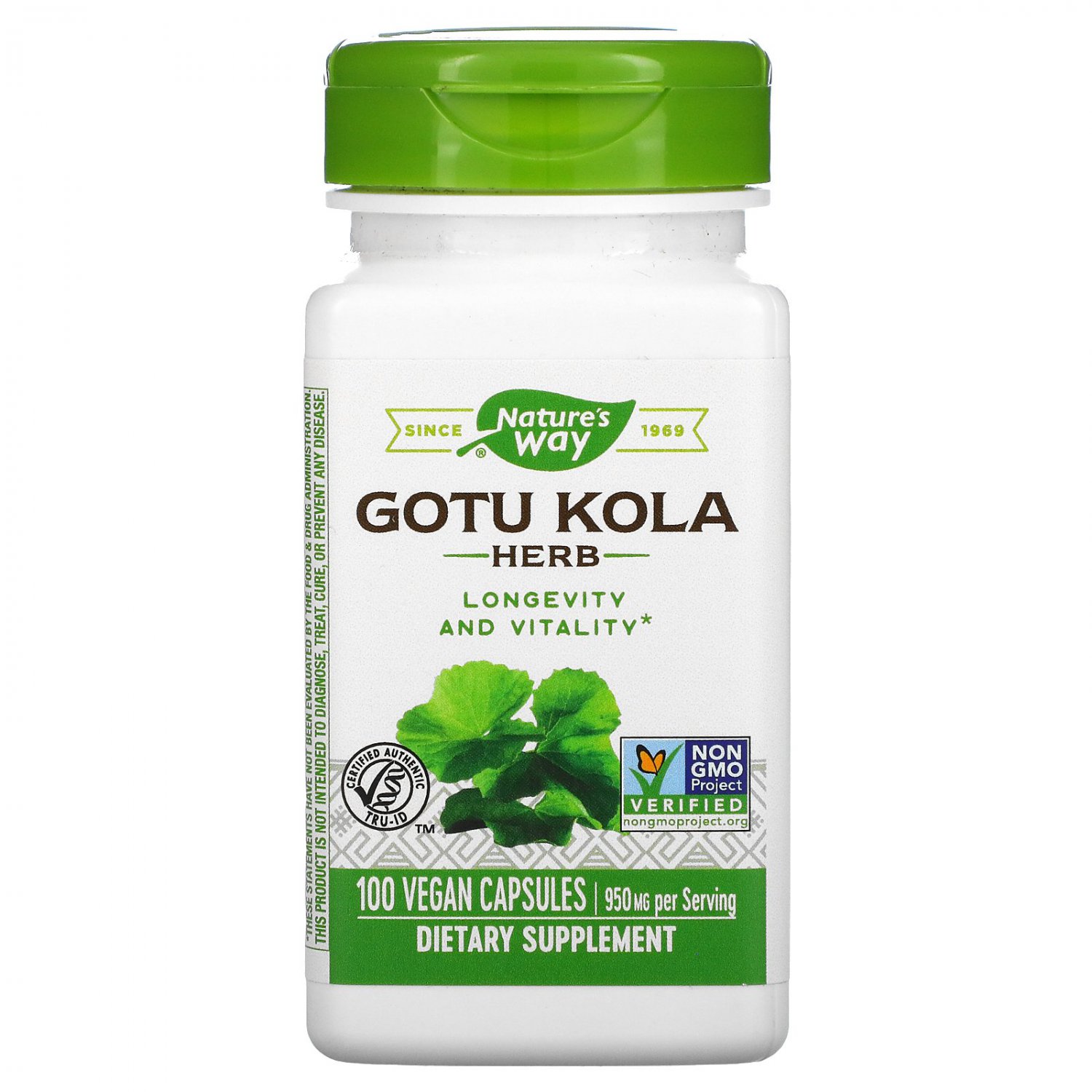 Nature's Way Gotu Kola 950 mg per Serving, 100 Vegan Capsules