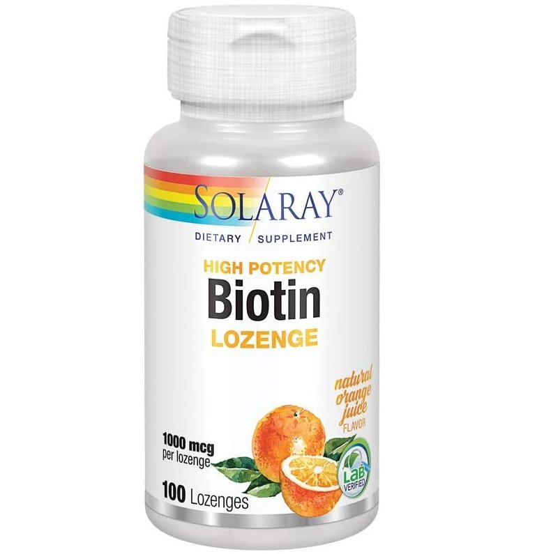 Solaray High Potency Biotin 1000mcg, 100 Lozenges