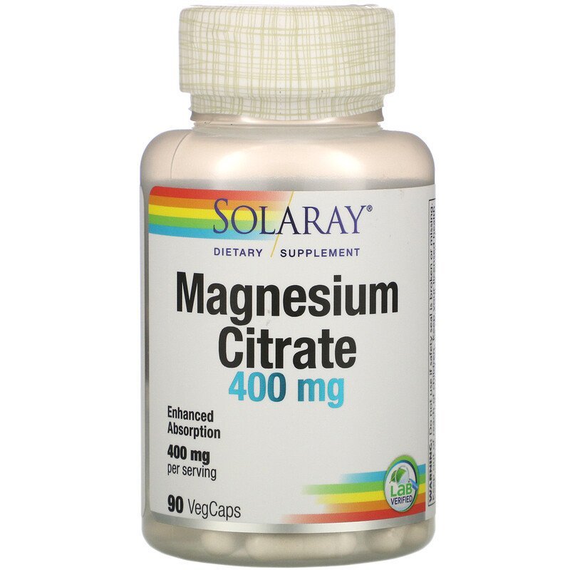 Solaray Magnesium Citrate 400mg 90 VegCaps