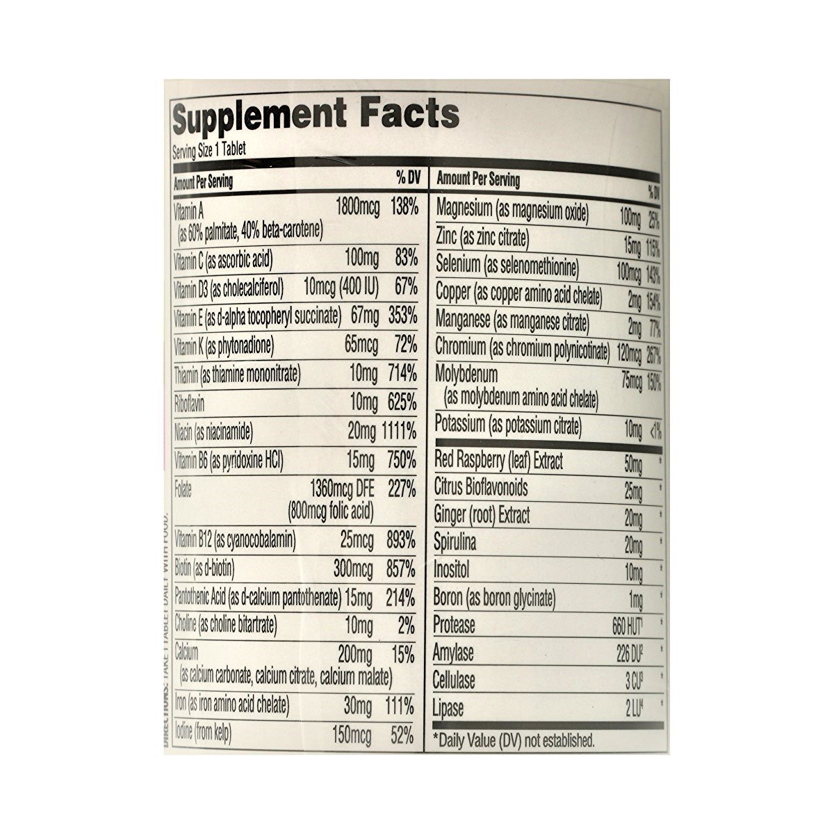 365 Whole Foods Prenatal Multivitamin with Iron 180 Vegetarian Tablets