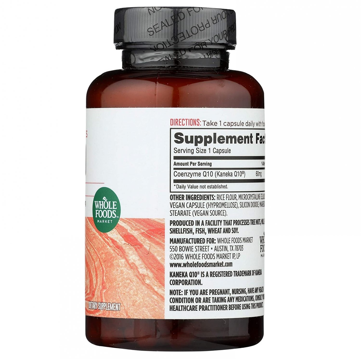 Whole Foods Market CoQ10, 60mg, 120 Vegan Capsules