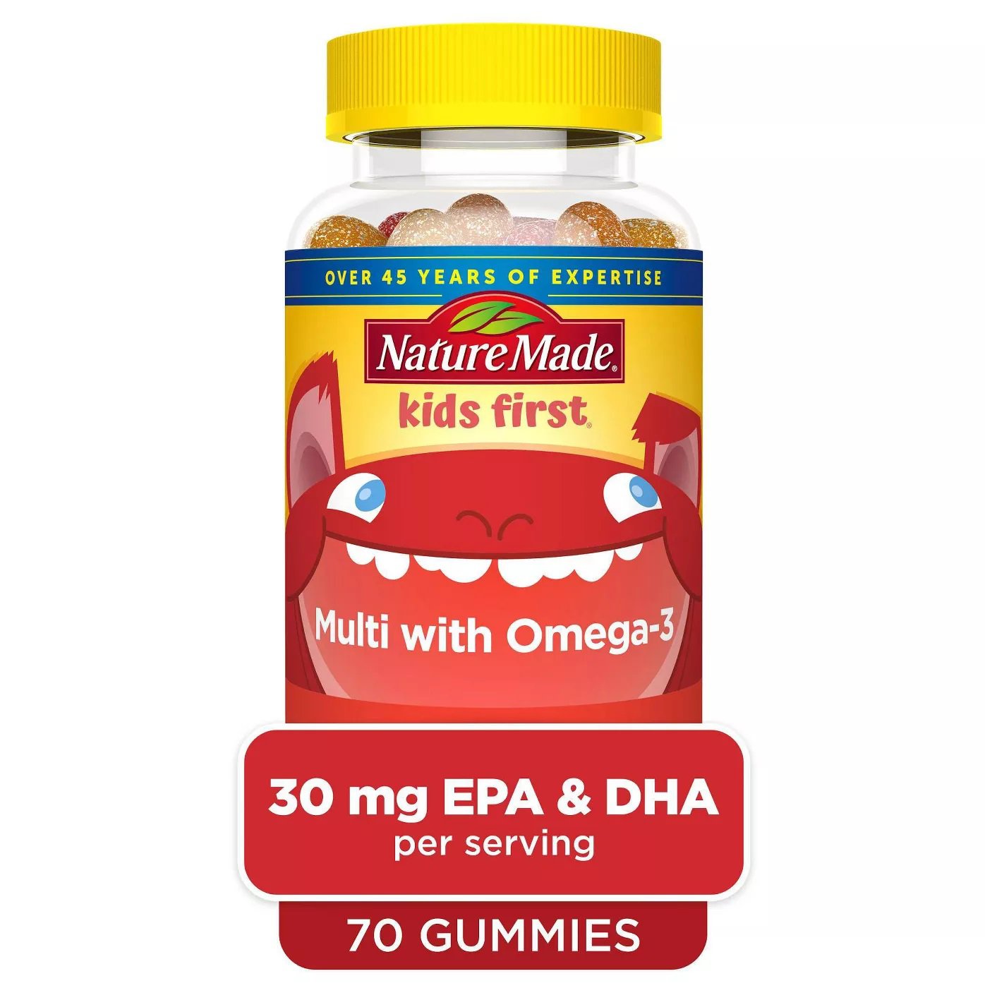 Nature Made Kids First Multivitamin + Omega 3 - Strawberry, Lemon & Orange - 70  Gummies