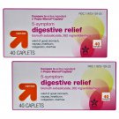 Digestive Relief Bismuth 40 Caplets (Pack of 2) - up & up