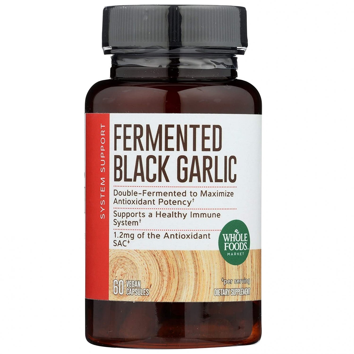 Whole Foods Market Fermented Black Garlic 60 Vegan Capsules