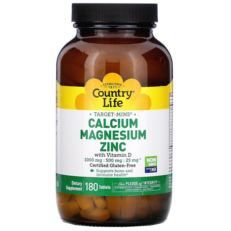 Country Life Target-Mins Calcium Magnesium Zinc 180 tablets