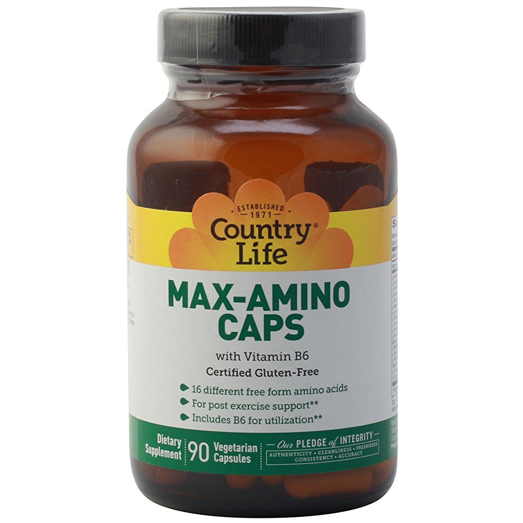 Country Life Max Amino W/ Vitamin B-6, 90 Vegetatian Capsules